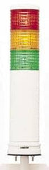 Schneider Electric - Green, Orange & Red LED Flashing & Steady Stackable Tower Light with Buzzer - 60 to 85 dB, Base Mount, IP54, 24V, -22 to 122°F - Exact Tooling
