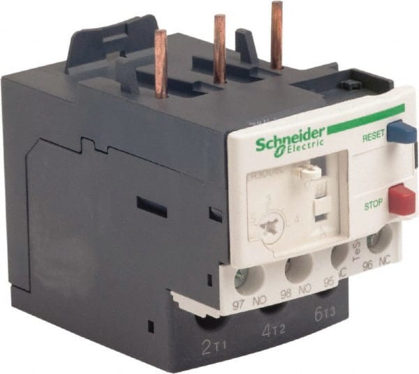 Schneider Electric - 3 Pole, NEMA Size 00-1, 2.5 to 4 Amp, 690 VAC, Thermal NEMA Overload Relay - Trip Class 20, For Use with LC1D09, LC1D12, LC1D18, LC1D25, LC1D32 and LC1D38 - Exact Tooling