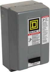 Square D - 110 Coil VAC at 50 Hz, 120 Coil VAC at 60 Hz, 9 Amp, Nonreversible Enclosed Enclosure NEMA Motor Starter - 1/3 hp at 1 Phase, 1 Enclosure Rating - Exact Tooling