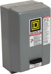 Square D - 110 Coil VAC at 50 Hz, 120 Coil VAC at 60 Hz, 9 Amp, Nonreversible Enclosed Enclosure NEMA Motor Starter - 1 hp at 1 Phase, 1 Enclosure Rating - Exact Tooling