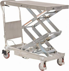 Vestil - 800 Lb Capacity Manual Scissor Elevating Cart - 15-1/2" to 50-3/4" Lift Height, 35-1/2" Platform Length x 20" Platform Width - Exact Tooling