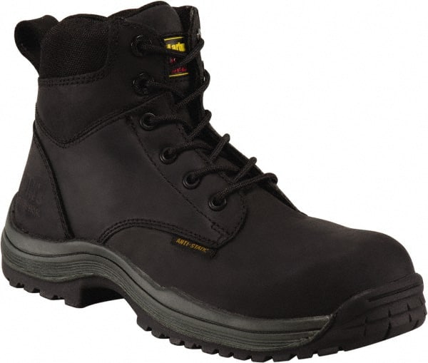 Dr. Martens - Men's Size 7 Medium Width Composite Work Boot - Black, Leather Upper, Rubber Outsole, 7" High, Hot Weather, Non-Slip, Electrostatic Dissipative (ESD) - Exact Tooling