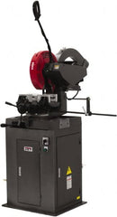 Jet - 2 Cutting Speeds, 350mm Blade Diam, Cold Saw - 1,750 & 3,500 RPM Blade Speed, Floor Machine, 3 Phase, Compatible with Non-Ferrous Material - Exact Tooling
