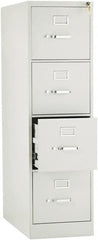 Hon - 15" Wide x 52" High x 26-1/2" Deep, 4 Drawer Vertical File with Lock - Steel, Light Gray - Exact Tooling