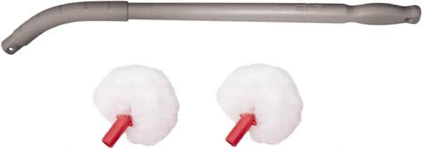Unger - 26" OAL Toilet Bowl Swab - Polyester Bristles, Curved Plastic Handle, Gray - Exact Tooling
