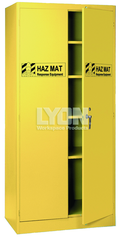 HazMat Cabinet - #5460HM - 36 x 24 x 78" - Setup with 4 shelves - Yellow only - Exact Tooling