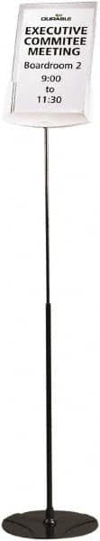 DURABLE - 8-1/2" Wide x 40-60" High Sign Compatiblity, Acrylic Sign Holder - Gray, 60" Holder Height - Exact Tooling