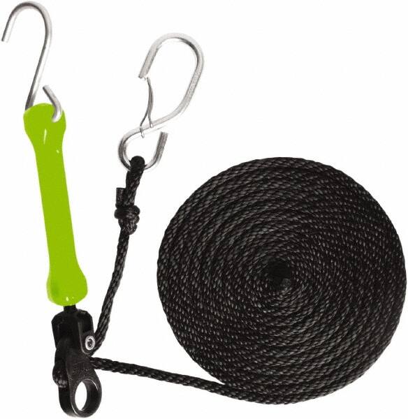The Perfect Bungee - Light Duty Tie Down with Triangulated Galvanized S Hook - 144" OAL, Safety Green - Exact Tooling