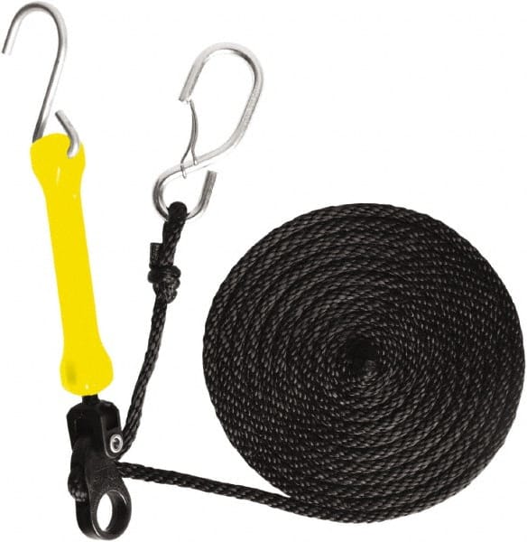 The Perfect Bungee - Light Duty Tie Down with Triangulated Galvanized S Hook - 144" OAL, Yellow - Exact Tooling