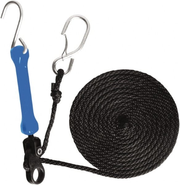 The Perfect Bungee - Light Duty Tie Down with Triangulated Galvanized S Hook - 144" OAL, Blue - Exact Tooling