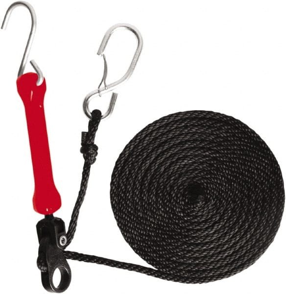 The Perfect Bungee - Light Duty Tie Down with Triangulated Galvanized S Hook - 144" OAL, Red - Exact Tooling