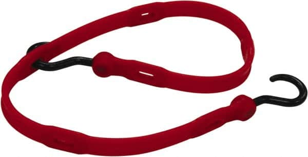 The Perfect Bungee - Adjustable Bungee Strap with Molded Nylon Hook End - 36" OAL, Red - Exact Tooling