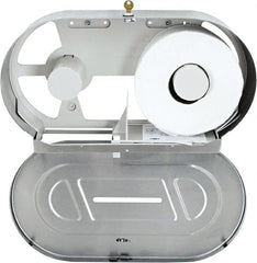 Bobrick - Jumbo Double Roll Stainless Steel Toilet Tissue Dispenser - 20-7/8" Wide x 11-3/8" High x 5.9" Deep, White - Exact Tooling