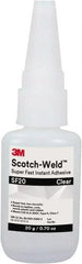 3M - 0.71 oz Bottle Clear Instant Adhesive - Series Part Number SF20, 3 to 30 sec Working Time, 24 hr Full Cure Time - Exact Tooling