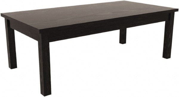 ALERA - 20" Long x 47-1/4" Wide x 16-3/8" High Stationary Rectangular Reception Table - 1" Thick, Black, Wood Grain Laminate - Exact Tooling