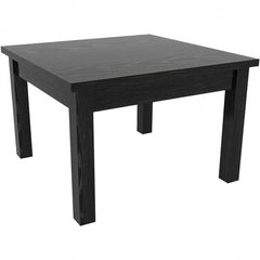ALERA - 20" Long x 23.63" Wide x 20.38" High Stationary Reception Table - 1" Thick, Black, Wood Grain Laminate - Exact Tooling