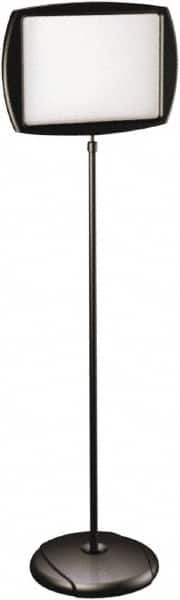 MasterVision - 19" Wide x 3-7/8" High Sign Compatiblity, Steel Floor Sign - Black, 3-15/16" Holder Height - Exact Tooling