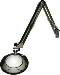 O.C. White - 43 Inch, Spring Suspension, Clamp on, LED, Racing Green, Magnifying Task Light - 8 Watt, 7.5 and 15 Volt, 2x Magnification, 5 Inch Long - Exact Tooling