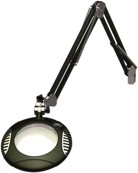 O.C. White - 43 Inch, Spring Suspension, Clamp on, LED, Racing Green, Magnifying Task Light - 8 Watt, 7.5 and 15 Volt, 2x Magnification, 6 Inch Long - Exact Tooling