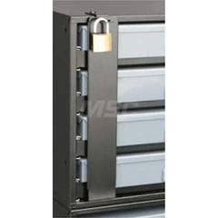 Platt & LaBonia - Cabinet Components & Accessories; Type: Lock Bar System ; For Use With: 4 Drawer Heavy-Duty & 4 Tier Racks; PL-BB-4; PL-BB-3; PL-BB-2; PL-4BB Cabinets ; Color: Black ; Material: Steel ; Width (Inch): 2-5/8 ; Depth (Inch): 1/2 - Exact Tooling