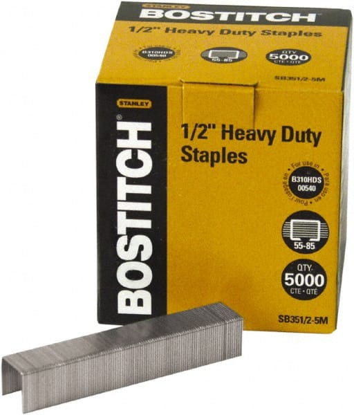 Stanley Bostitch - 1/2" Leg Length, Steel Heavy Duty Stapler Staples - 120 Sheet Capacity, For Use with Bostitchs 00540, B310HDS & 03201 & Most Heavy-Duty Staplers - Exact Tooling