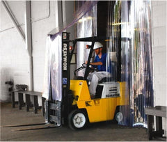 Clearway Door - 8' Door Width x 8' Door Height Flexible PVC Low Temperature/Ribbed Strip Door Kit - 8" Strip Width x 0.072" Strip Thickness, Clear, 50% Overlap - Exact Tooling