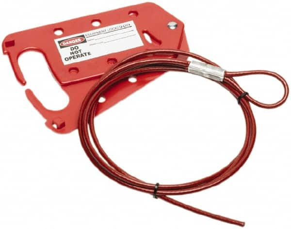 Ability One - Single Jaw, 1" Jaw Diam, 1 Padlick, Steel Lockout Hasp - Scissor Action, Red - Exact Tooling