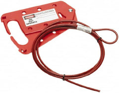 Ability One - Single Jaw, 1" Jaw Diam, 1 Padlick, Steel Lockout Hasp - Scissor Action, Red - Exact Tooling