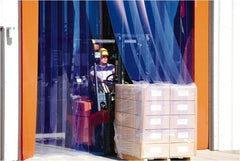 Clearway Door - 14' Door Width x 12' Door Height Flexible PVC Low Temperature Strip Door Kit - 12" Strip Width x 120" Strip Thickness, Clear, 67% Overlap - Exact Tooling