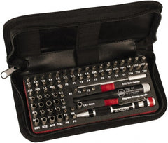 Wiha - 68 Piece, 4mm Drive Screwdriver Micro Bit Set - #000 to #2 Phillips, 0.7 to 4mm Hex, T1 to T20 Torx, 0.8, 1.2, 1.5, 1.8, 2, 2.5, 3, 3.5 & 4mm Slotted - Exact Tooling