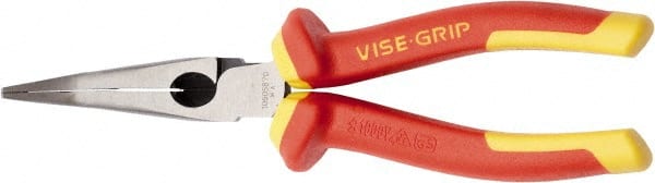 Irwin - 3" Jaw Length x 13/16" Jaw Width, Long Nose Side Cutting Insulated Pliers - Extended Reach Pliers - Exact Tooling