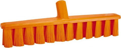 Vikan - 15.25" Combo Duty Polyester Push Broom - 1-7/8" Bristle Length, Plastic Block, European Threaded Handle Connection, Handle Sold Separately - Exact Tooling