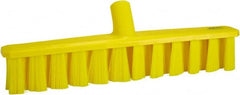 Vikan - 15.25" Combo Duty Polyester Push Broom - 1-7/8" Bristle Length, Plastic Block, European Threaded Handle Connection, Handle Sold Separately - Exact Tooling