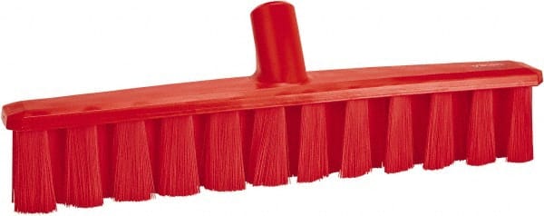 Vikan - 15.25" Combo Duty Polyester Push Broom - 1-7/8" Bristle Length, Plastic Block, European Threaded Handle Connection, Handle Sold Separately - Exact Tooling