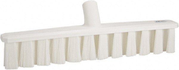 Vikan - 15.25" Combo Duty Polyester Push Broom - 1-7/8" Bristle Length, Plastic Block, European Threaded Handle Connection, Handle Sold Separately - Exact Tooling