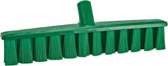 Vikan - 15.25" Combo Duty Polyester Push Broom - 1-7/8" Bristle Length, Plastic Block, European Threaded Handle Connection, Handle Sold Separately - Exact Tooling