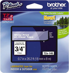 Brother - 3/4" Wide x 314.4" Long, Clear Plastic/Paper Tape Cassette - For Label Maker - Exact Tooling