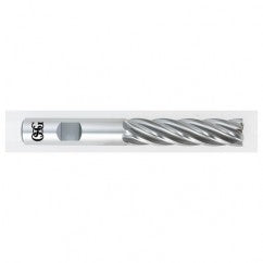 7/8 Dia. x 5-3/4 Overall Length 6-Flute Square End HSS-CO SE End Mill-Round Shank-Center Cutting-Uncoated - Exact Tooling