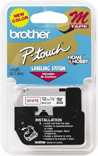 Brother - 1/2" Wide, White Tape Cassette - For Label Maker - Exact Tooling
