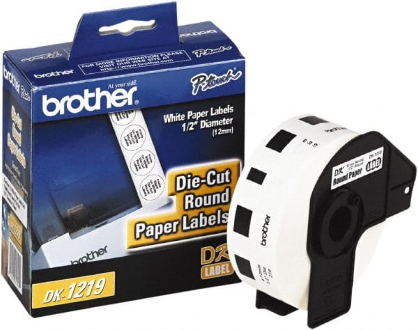 Brother - 1/2" Wide x 1/2" Long, White Paper Multi-Purpose Label - For Label Maker - Exact Tooling