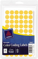 AVERY - 1/2" Wide x 1/2" Long, Neon Orange Paper Color Coding Labels - For Handwrite Only - Exact Tooling