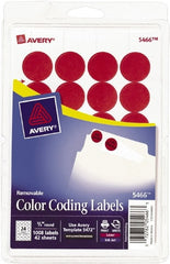 AVERY - 3/4" x 3/4" Red Paper Color Coding Labels - Exact Tooling