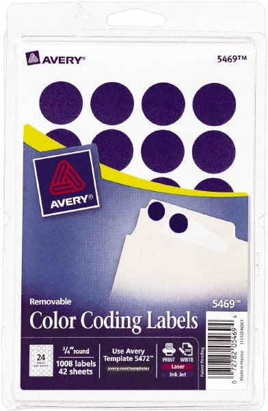 AVERY - 3/4" x 3/4" Dark Blue Paper Color Coding Labels - Exact Tooling