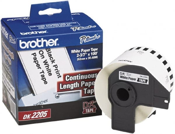 Brother - 2.4" Wide x 1,200" Long, White Paper Label Tape - For PC Label Printers - Exact Tooling