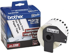 Brother - 2.4" Wide x 1,200" Long, White Paper Label Tape - For PC Label Printers - Exact Tooling