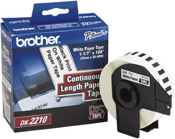 Brother - 1.1" Wide x 1,200" Long, White Paper Label Tape - For PC Label Printers - Exact Tooling