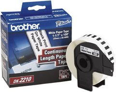 Brother - 1.1" Wide x 1,200" Long, White Paper Label Tape - For PC Label Printers - Exact Tooling