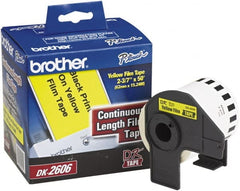 Brother - 2.4286" Wide x 600" Long, Yellow Film Label Tape - For PC Label Printers - Exact Tooling