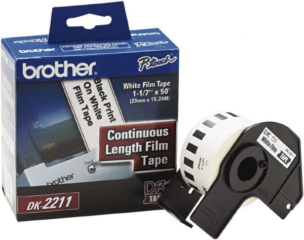 Brother - 1-3/32" Wide x 600" Long, White Film Label Tape - For PC Label Printers - Exact Tooling