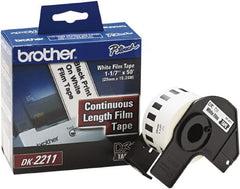 Brother - 1-3/32" Wide x 600" Long, White Film Label Tape - For PC Label Printers - Exact Tooling